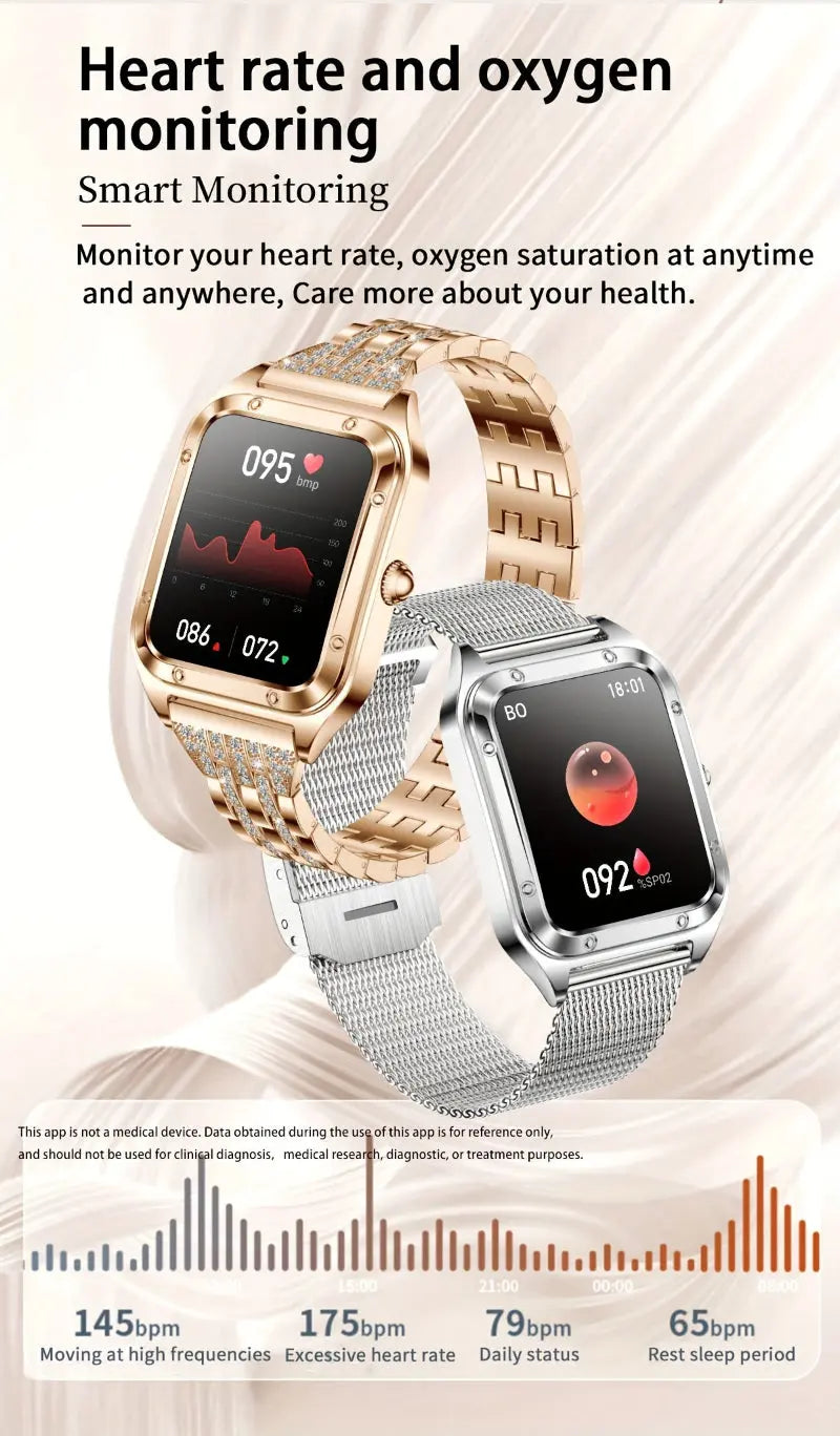 Fashionable smartwatches for women by Alcom Distribution with heart rate and oxygen monitoring features