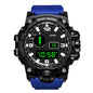 Alcom Distribution fitness ready digital watch with black dial and blue strap for sports use