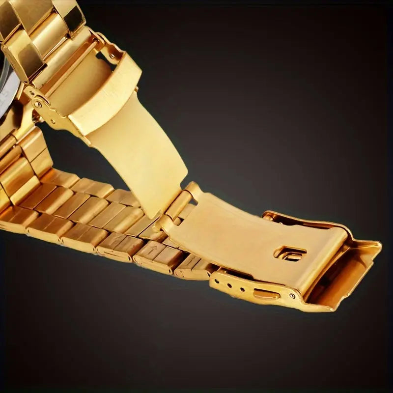 Gold metal watch band clasp of Automatic Business Watches by Alcom Distribution
