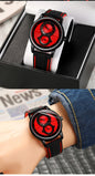 Alcom Distribution automatic mechanical sport watch for men red black dial with silicone strap in gift box