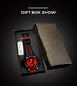Alcom Distribution automatic mechanical sport watch for men red and black dial in gift box with silicone strap