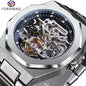 Forsining Automatic Mechanical Watch for Men with stainless steel case and visible intricate gears