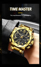 Alcom Distribution gold stainless steel mens waterproof quartz digital watch with black dial