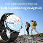 Stylish GPS smart watch fitness tracking with real-time trajectory and navigation features for outdoor enthusiasts
