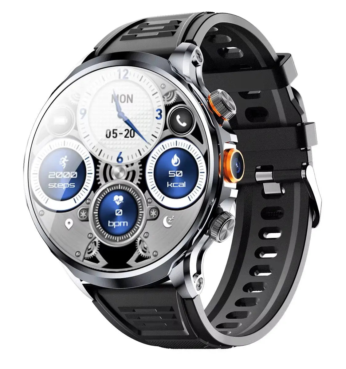 Alcom GPS smart watch fitness tracking with round display and multiple health monitoring features.