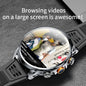 Stylish GPS smart watch fitness tracking with a large screen for video browsing and activity monitoring