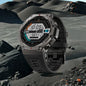 Alcom Distribution GPS smartwatch with long battery life featuring digital display and rugged black design