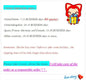 Alcom Distribution shipping info poster with cartoon cat, highlighted delivery times and note, quartz analog women's watch