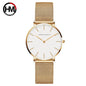 Hannah Martin rose gold watch with white dial and mesh strap from Alcom Distribution