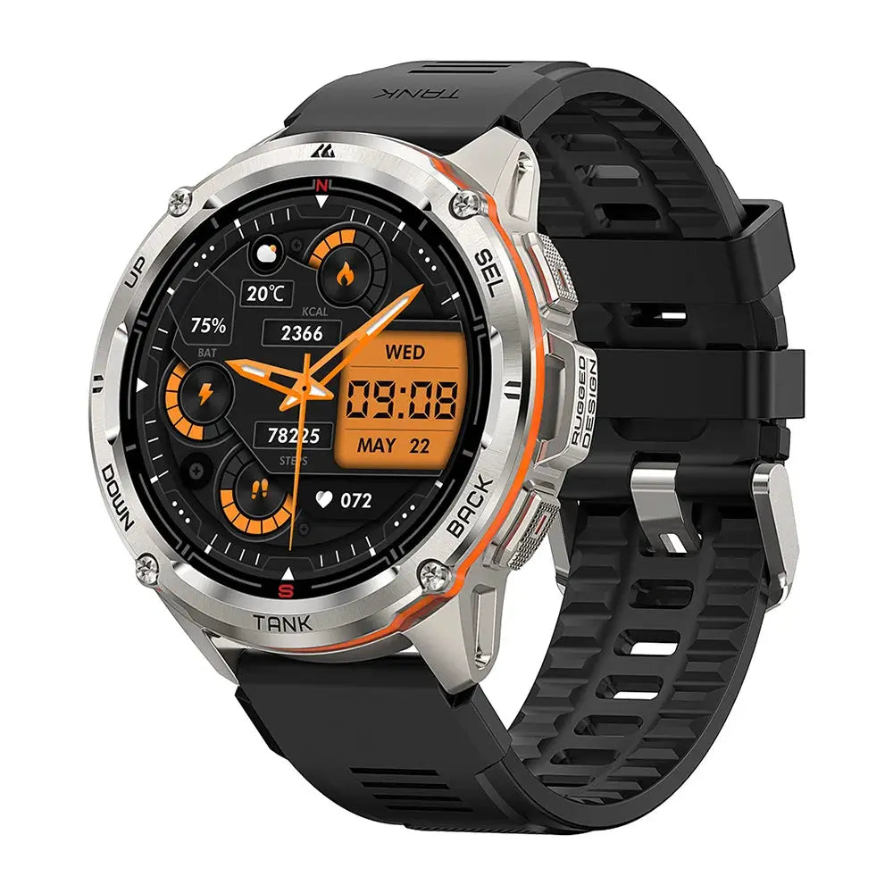 KOSPET Tank T3 Ultra smartwatch with black strap and detailed touchscreen display by Alcom Distribution