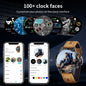 2024 waterproof smartwatch rugged with customizable clock faces and leather strap from Alcom Distribution