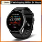 LIGE 2025 smartwatch waterproof with black round dial and black silicone strap by Alcom Distribution