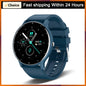 LIGE 2025 smartwatch waterproof with blue strap and round black digital display by Alcom Distribution