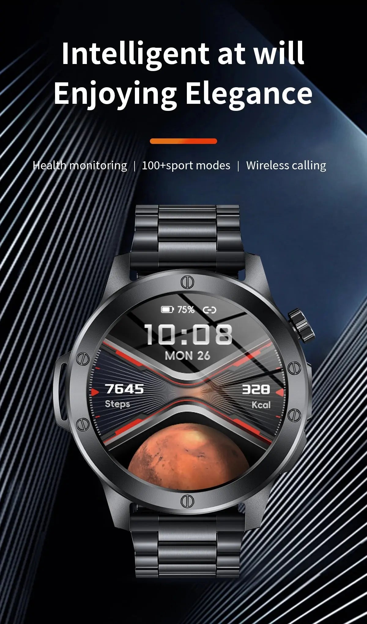LIGE flashlight smartwatch for men with health monitoring and sports modes for active lifestyles