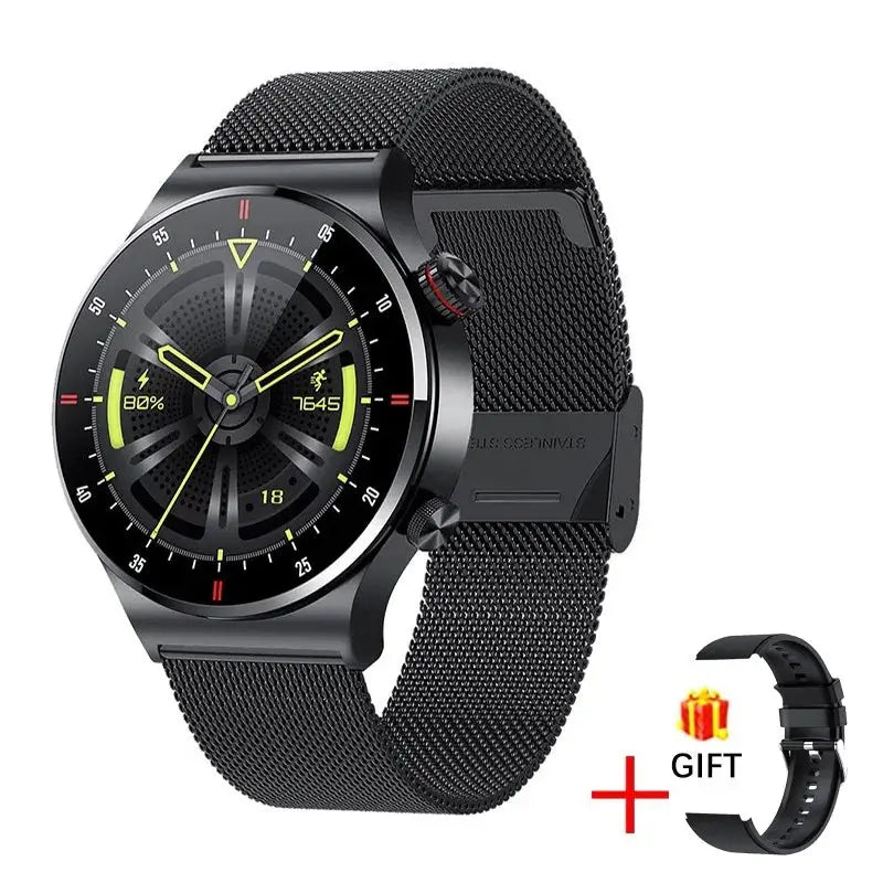 LIGE smart business watch with black mesh band and digital display by Alcom Distribution