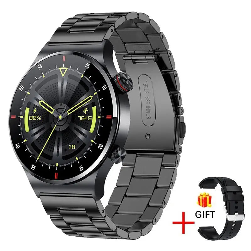 LIGE smart business watch with black stainless steel band and digital display by Alcom Distribution
