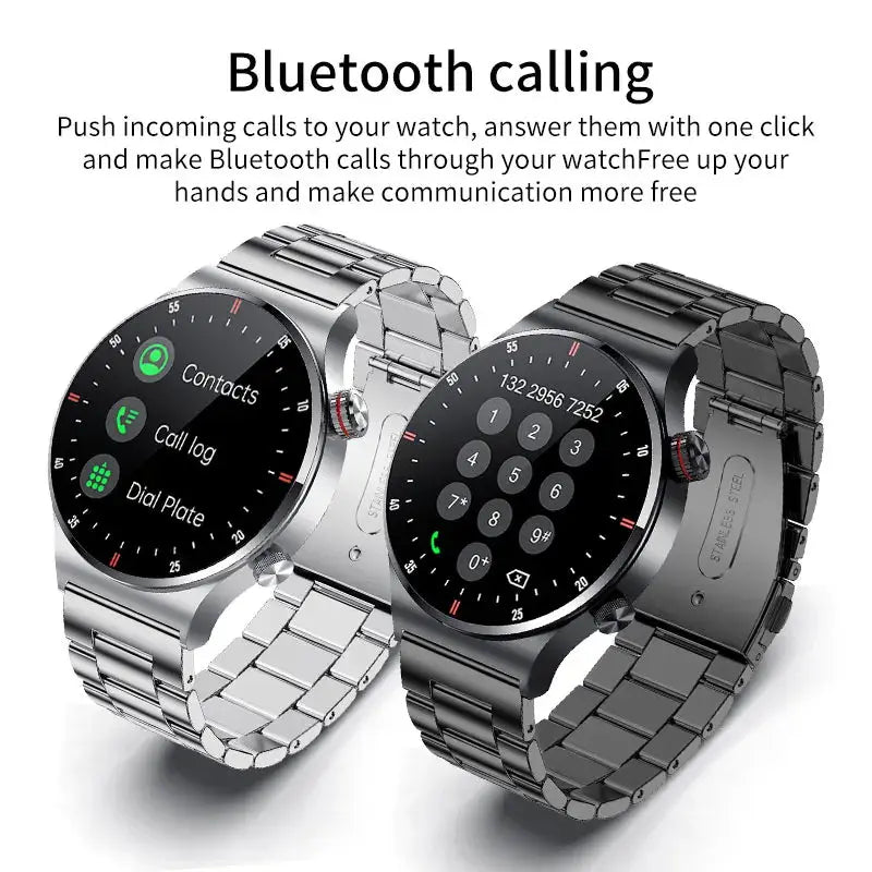LIGE smart business watch in silver and black with Bluetooth calling and touchscreen display