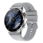 LIGE smart business watch with silver case and gray strap showing classic dial design