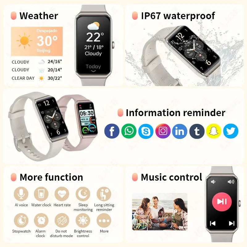 LIGE Smartwatch 2025 fitness tracker by Alcom Distribution with waterproof design and multiple health and music features