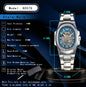 LONGLUX Skeleton Automatic Watch by Alcom Distribution with steel band and visible automatic movement
