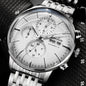 Luxury men's automatic watch with silver dial and stainless steel bracelet by Alcom Distribution