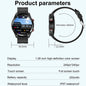 Alcom Distribution men's health tracking smartwatch with 1.28 inch color screen and IP67 waterproof rating