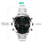 Alcom Distribution men's digital sport watch with silver metal band and black digital dial