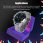 Alcom Distribution men's digital sport watch with stainless steel band and digital display in purple box