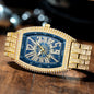 Stylish mens iced out watch silver black with a sparkling design and bold face