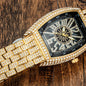 Stylish mens iced out watch silver black with sparkling crystals on case and band