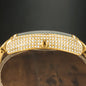 Stylish mens iced out watch silver black with sparkling embellishments and a sleek design