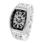 Mens iced out watch silver black with a striking design and crystal accents for a luxury look