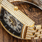 Gold-tone Alcom Distribution mens iced out watch silver black with sparkling crystal details and a modern design