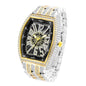 Mens iced out watch silver black with luxurious crystal detailing and bold face design