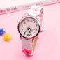 Cute cat pattern girls watch by Alcom Distribution with pink strap and cat design on dial