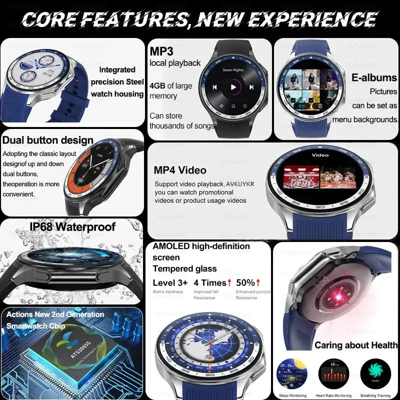 OPPO Watch X AMOLED smartwatch by Alcom Distribution with dual button design blue strap and high-definition AMOLED screen