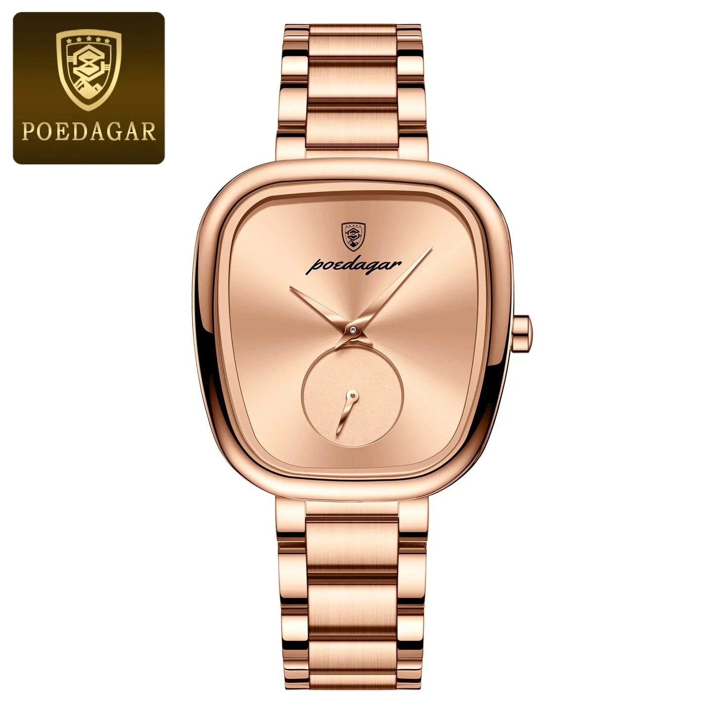 Fashionable quartz timepiece for women by Alcom Distribution with rose gold metal band and square dial