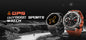 Alcom Distribution GPS outdoor sports watches in gray and silver with orange strap waterproof AMOLED display smartwatch