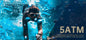 Alcom Distribution waterproof AMOLED display smartwatch worn by diver underwater showing 5ATM durability