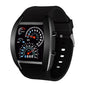 Alcom Distribution black silicone watch with gauge style display racing dashboard LED sports watch