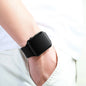 Alcom Distribution simple fashion digital watch black square face with silicone strap on wrist