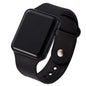 Alcom Distribution black silicone smartwatch with square face and metal crown simple fashion digital watch