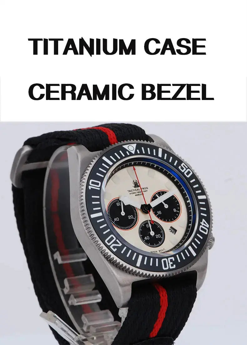 Titanium diving watch with ceramic bezel and sporty design for underwater adventures