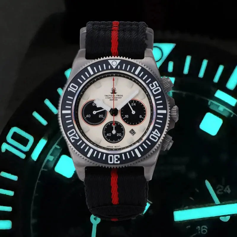 Alcom Distribution titanium diving watch with luminous dial and durable strap for underwater adventures