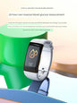 Tech-savvy fitness wearable by Alcom Distribution showing blood sugar monitoring on white wristband