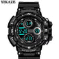 Alcom Distribution waterproof chronograph sports watch in black with digital and analog displays