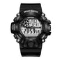 Alcom Distribution waterproof chronograph sports watch with black digital display and durable band
