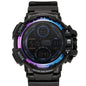 Alcom Distribution waterproof chronograph sports watch with digital display and black strap