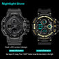 Waterproof chronograph sports watch by Alcom Distribution with dark LED screen and EL light display mode