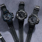 Alcom Distribution waterproof chronograph sports watch with black bands and digital analog display